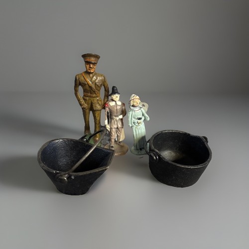 Vintage cast iron toy soldier - iron,