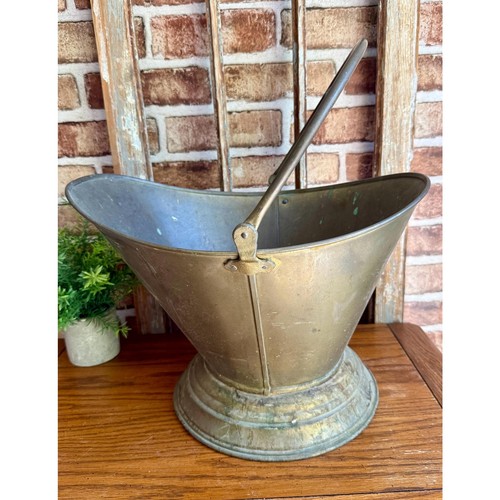 Brass coal scuttle bucket - scuttle,